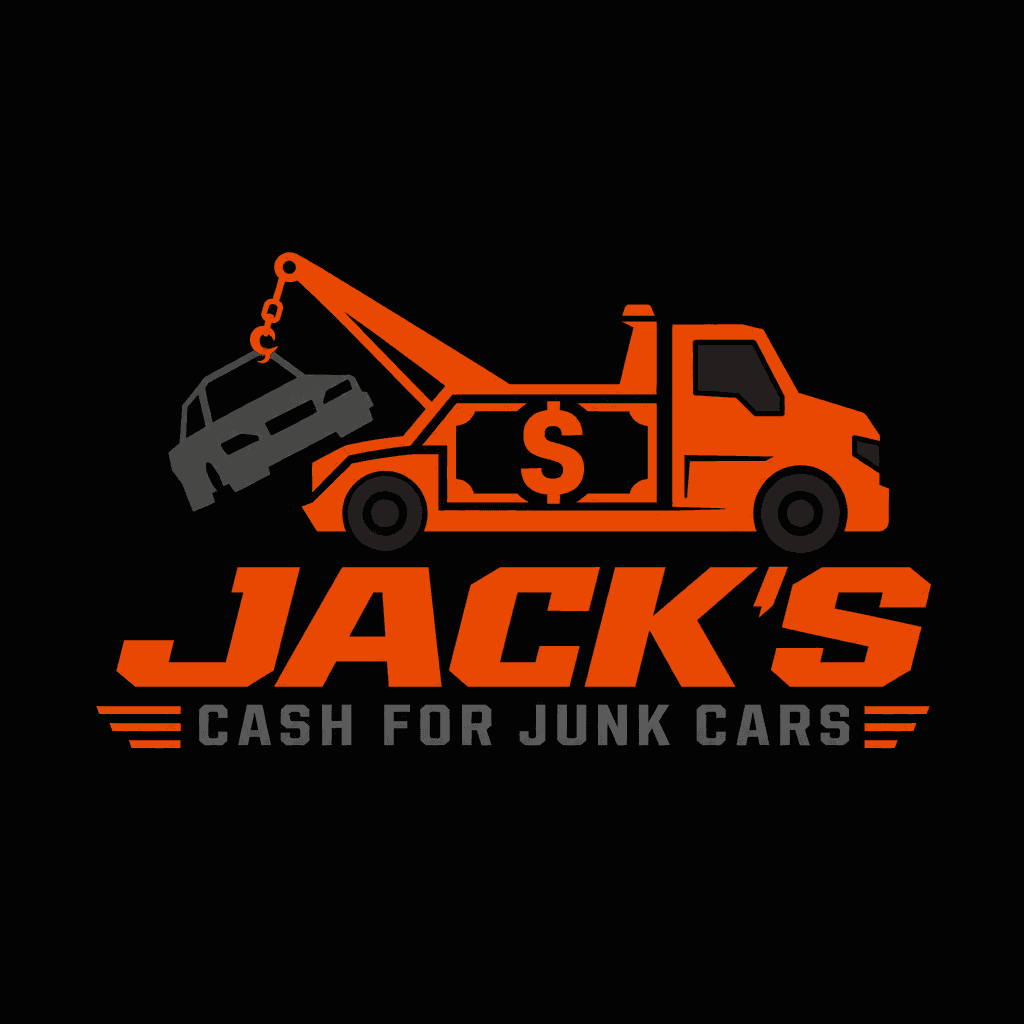 Jack's Cash for Junk Cars logo - bold orange tow truck and cash icon