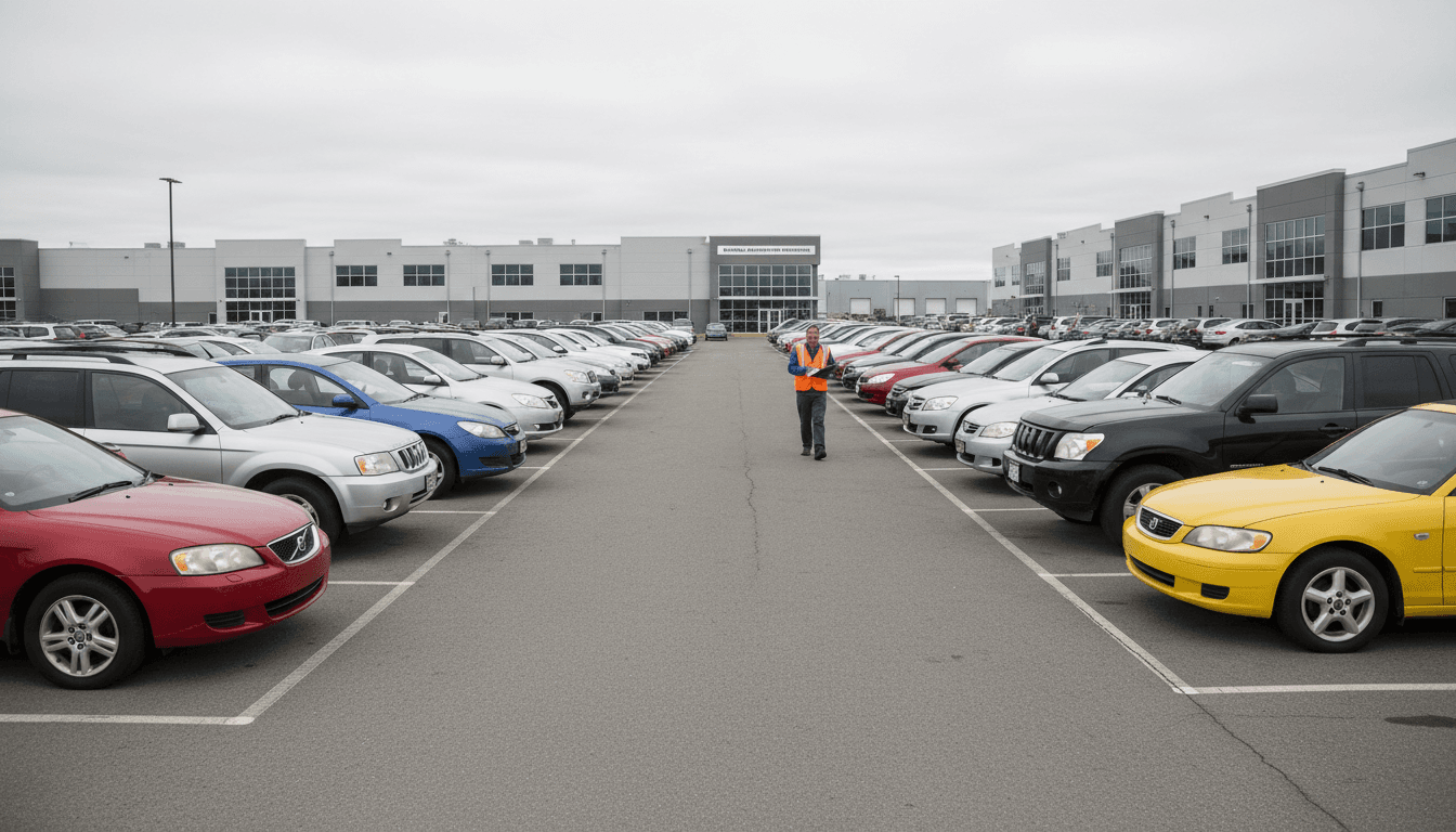 Collection of unwanted vehicles awaiting pickup